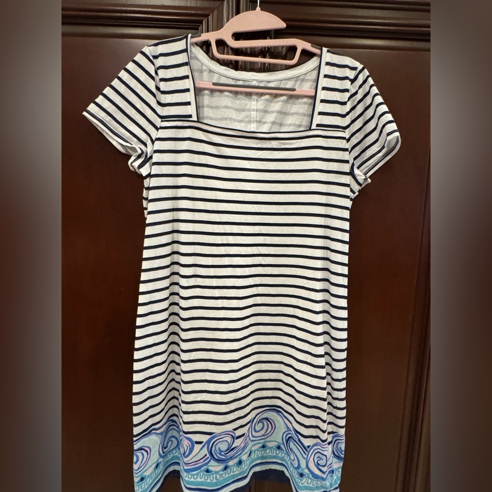 Lilly Pulitzer striped navy Blue and White Dress